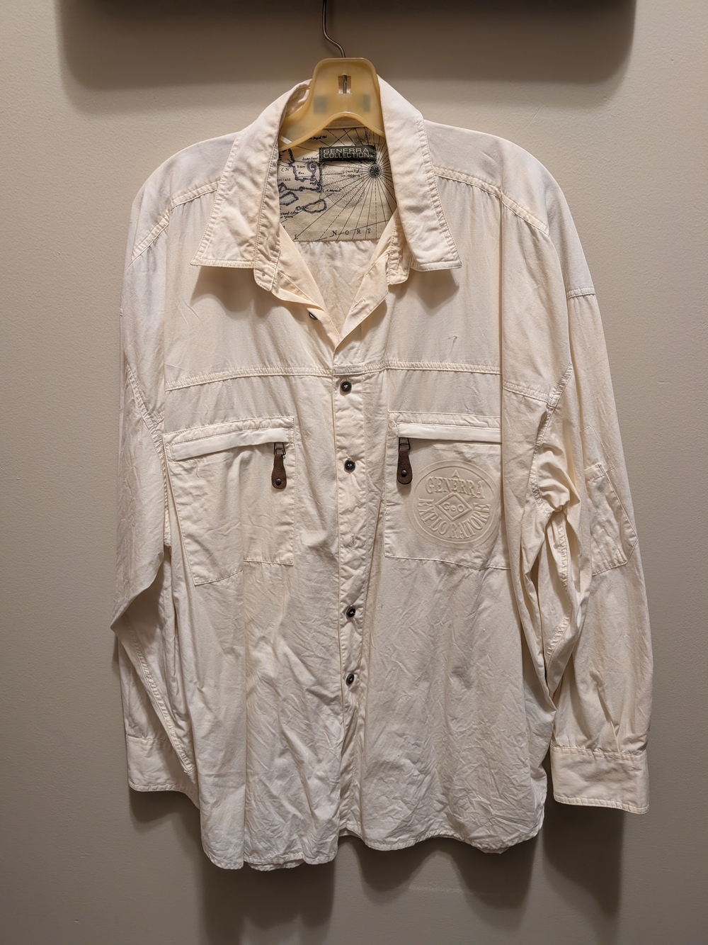 Men's Cream Lightweight Utility Shirt Jacket
